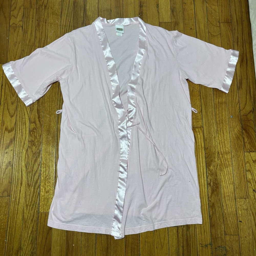 100%cotton Vintage Robe Pink Stain Detail On The Edge Large Cozy